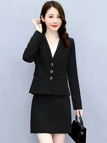 

plus Size Women's Suiting Set Slimming Concealing High Waist Short Skirt Two Piece Set Korean Style Commute Fashion plus Size