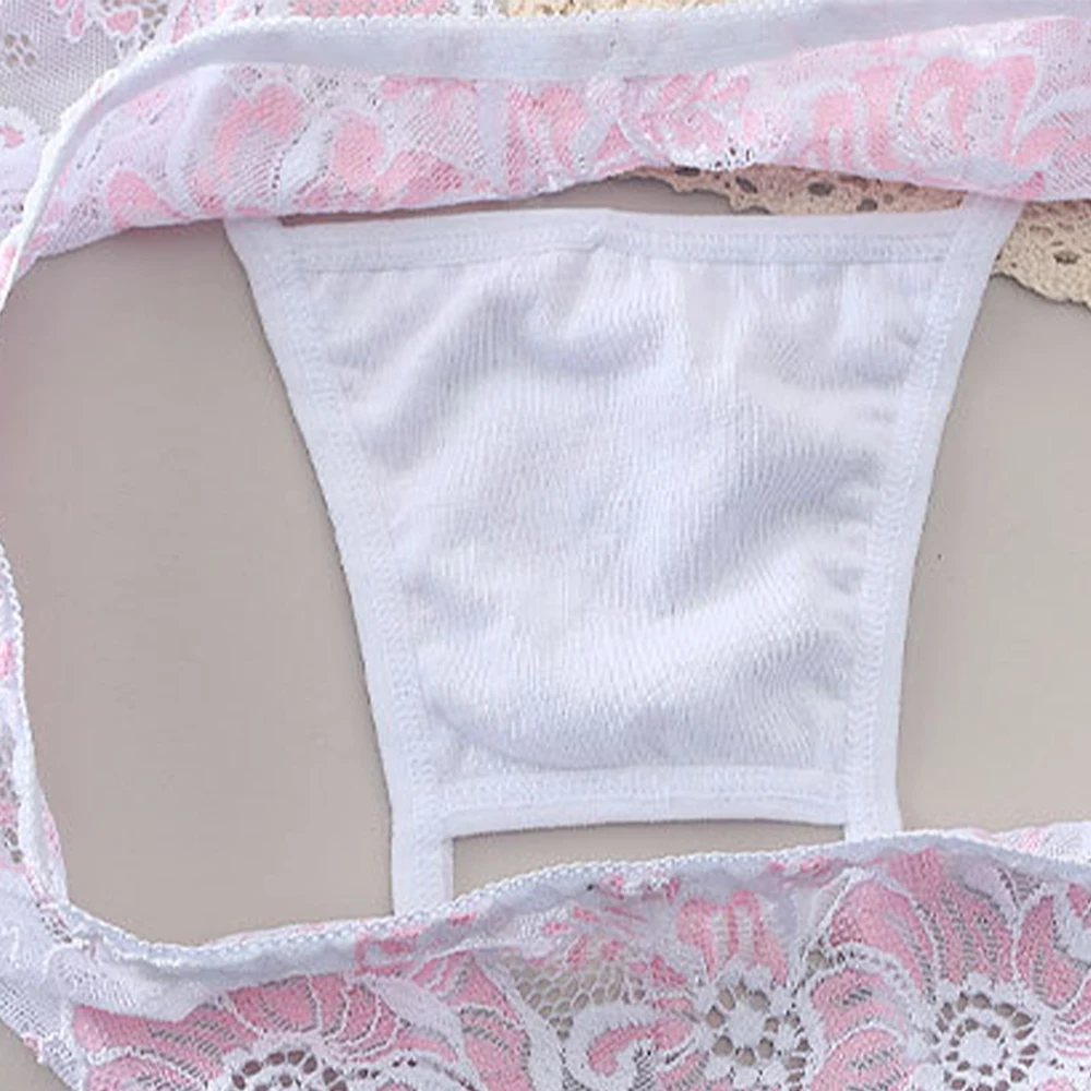 Трусы с вышивкой, бесшовные женские трусы, женские сексуальные дышащие стринги большого размера, нижнее белье с кружевной отделкой