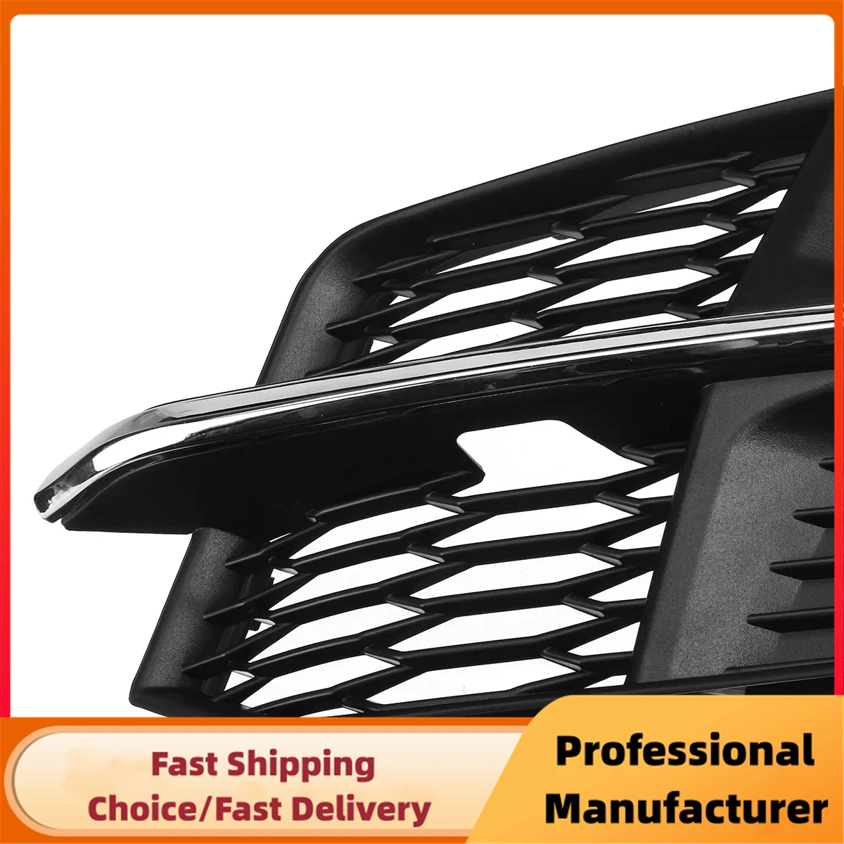1Pair Car Fog Light Grille Cover For AUDI A6 C7 S-Line 2015-2018 Honeycomb Hex Cover Fog Lamp Grills