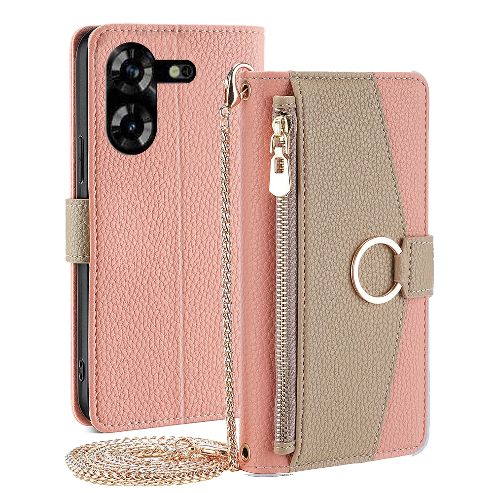 Pova 6 Neo Leather Case for Tecno Pova 5 Pro Multi-Function Wallet Bag with Mirror Card Pocket
