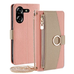 Pova 6 Neo Leather Case for Tecno Pova 5 Pro Multi-Function Wallet Bag with Mirror Card Pocket