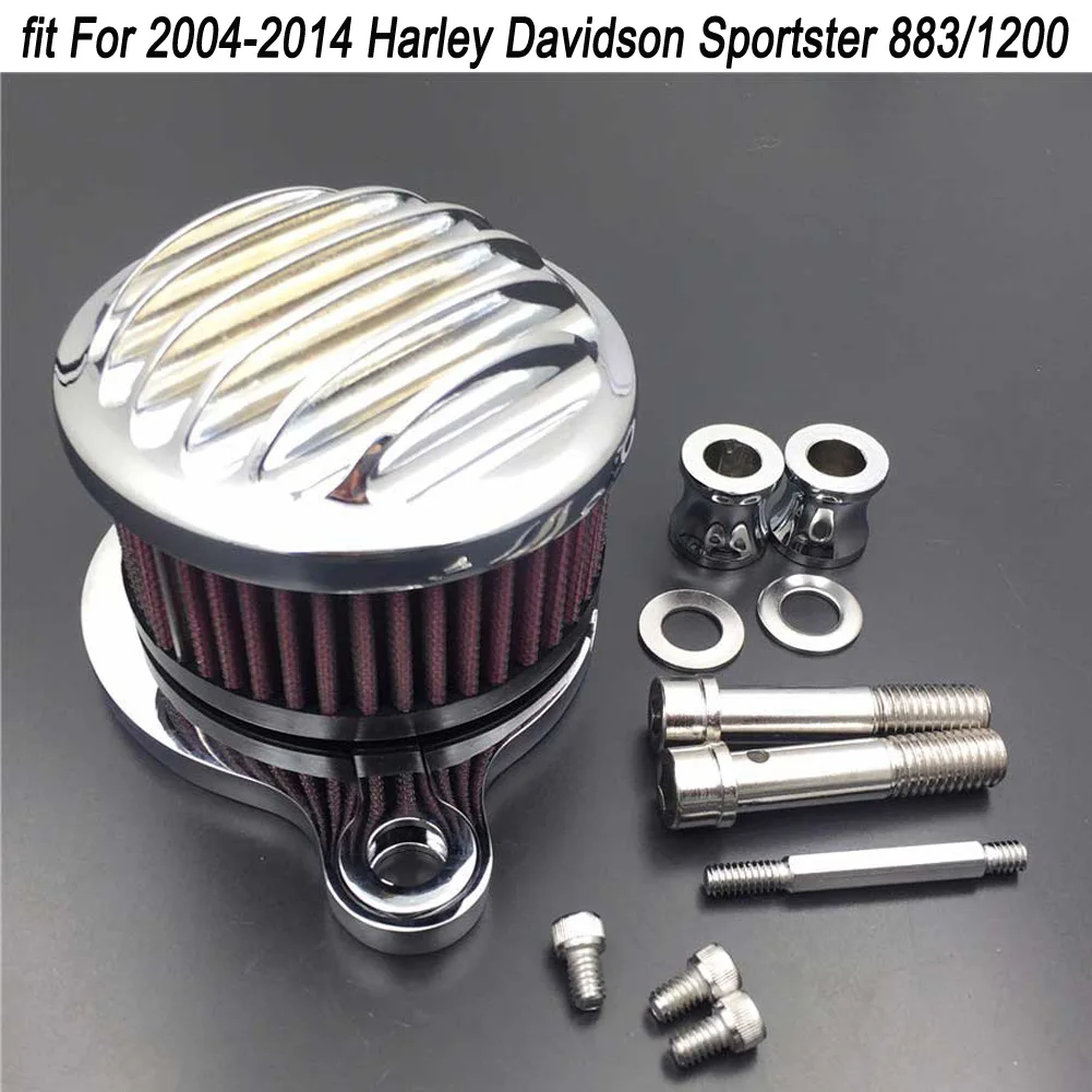 

For 2004-2014 12 13 Harley Davidson Sportstar XL 883 AND 1200 Air Cleaner filter Kit K&N Motorcycle Accessories Chrome / Black