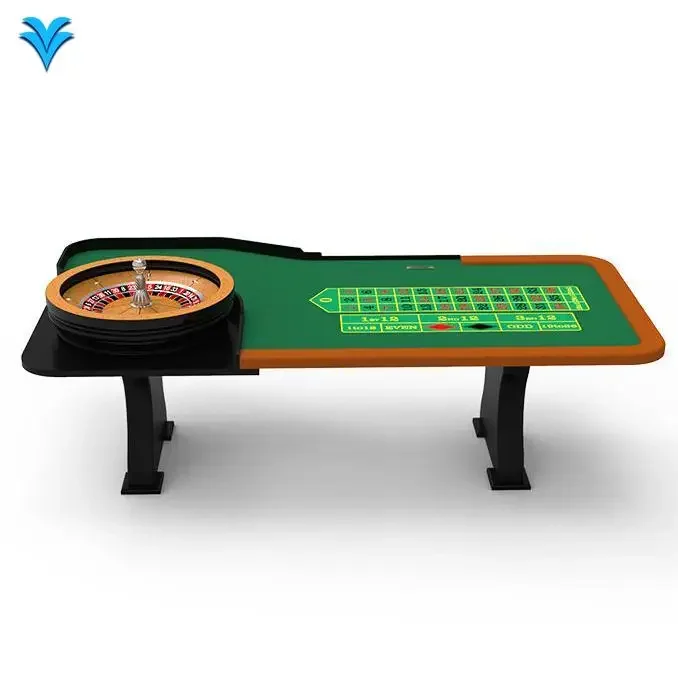 YH Factory Wholesale High Quality Solid Wooden Base Roulette Wheel Poker Table With Cozy Armrest