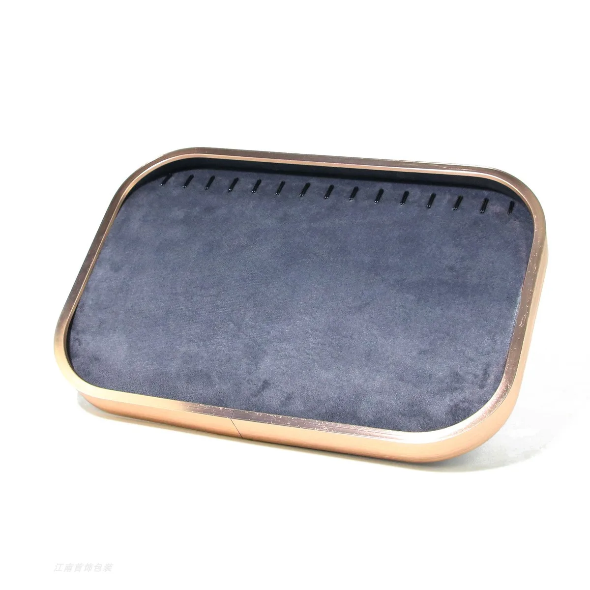 Pink Beige Gray Premium Metal Edge Inside Velvet Jewelry Tray Necklaces Rings Pendants Bracelets Storage and Display Tray