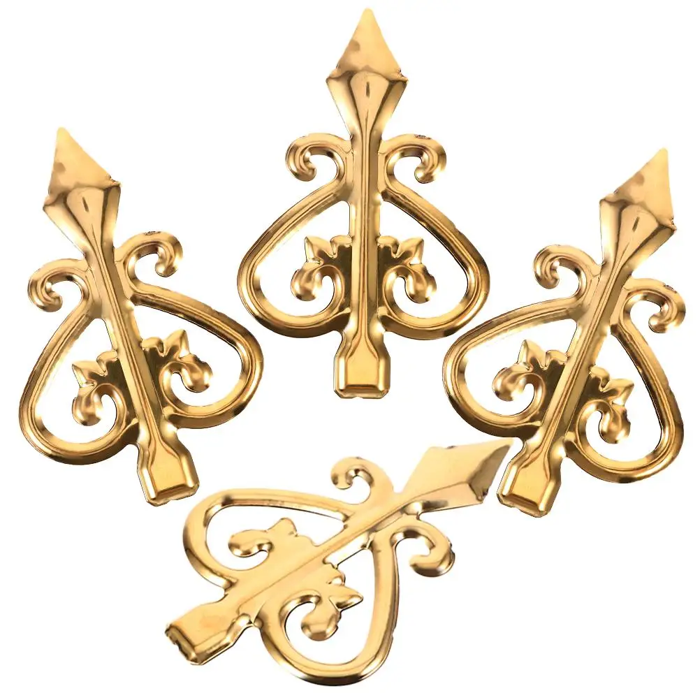 

4 Pcs Finials Aluminum Golden Post Tops Decorative Garden Outdoor Ornamental Fence Decor Accessories Gate Finial Fence