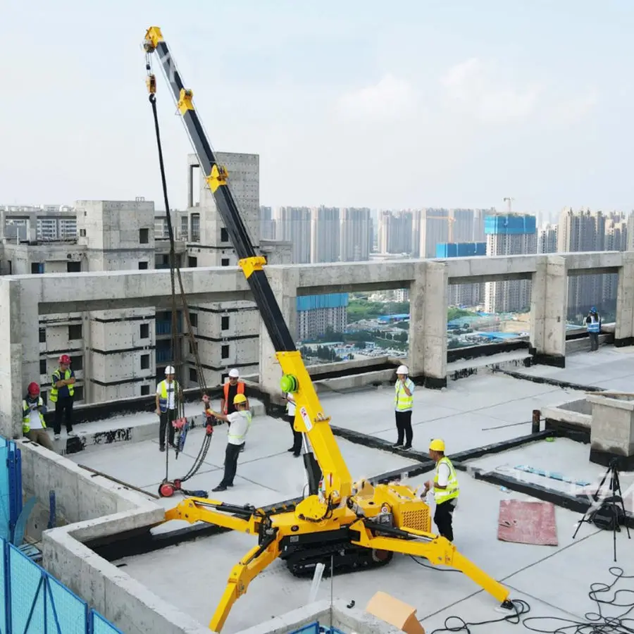 Narrow Space Spider Crane Glass Lifting Height Long Boom Portable Spider Crane Lift CE Approved Spider Crane Lifting for Spain