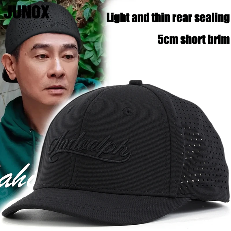 Big Size Mens Baseball Caps with 5cm Short Closure Brim for Outdoor Sun Protection and Breathability