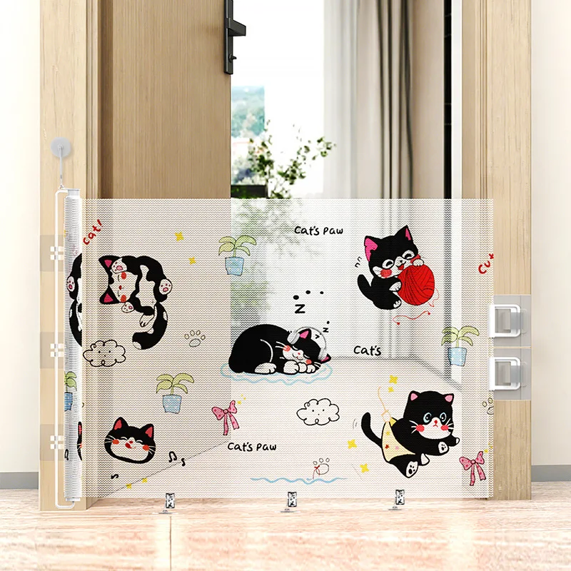 Anti-bottom Drill Pet Telescopic Door Fence Anti-cat Running Out The Door Fence Anti-jump Partition Fence Door Cat Door Baffle