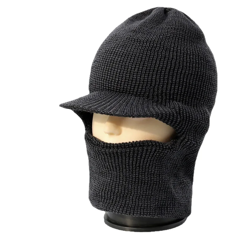 

Head Cap Hugger Toque Stocking Watch Knitted Woolen Autumn Winter Old Man Hat Scarf Warm Outdoor Cycling Thickened 2M54