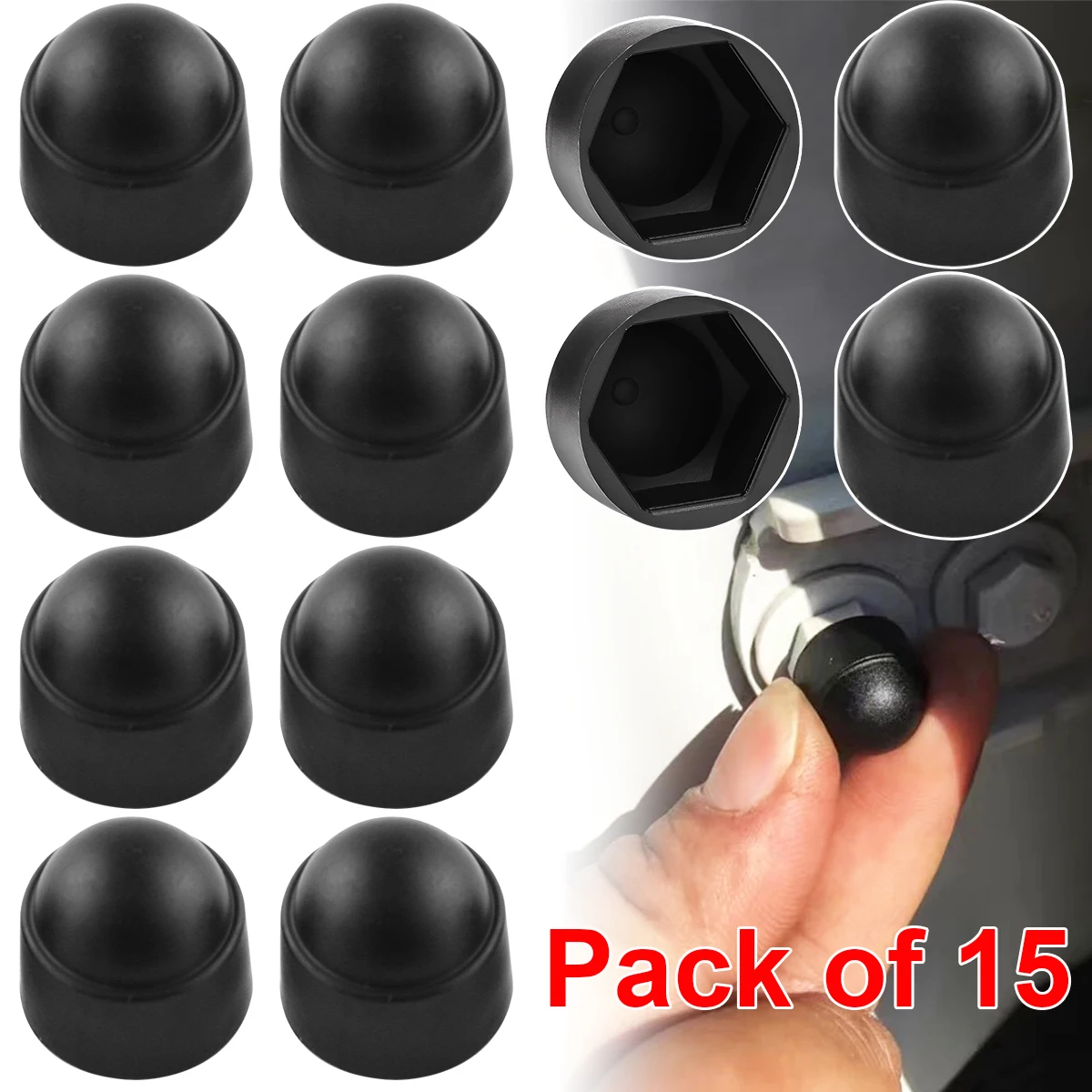 15PCS Screw Protection Cap Dome Cover Bolt Nut M6 M8 M10 Exposed Hexagon Plastic Hood Trunk Door Trim Universal Car Accessories