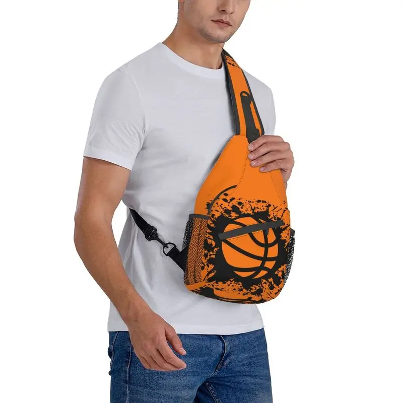 Mochila cruzada Splat de baloncesto para hombre, bolso de hombro de pecho personalizado para viajes, senderismo, mochila de día