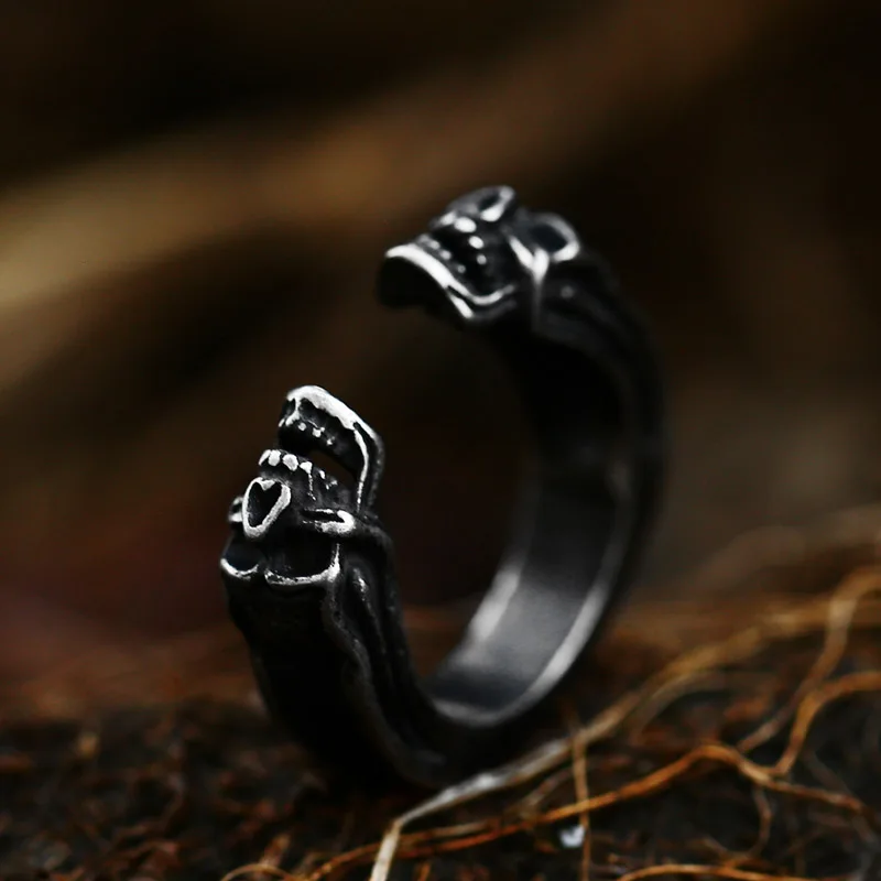 Beier New Store 316L Stainless Steel Ring High Quality Skull Punk Tail Ring For Men Fashion Jewelry LLBR8-373R