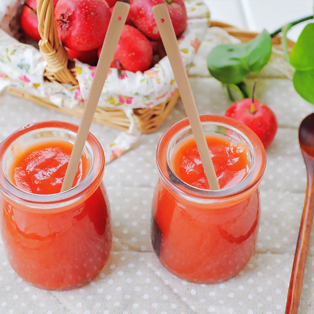 

2pcs Long Handle Wooden Stirring Spoons 20Cm Jam Spoon For Soup Stew Cooking Kitchen Utensils Lightweight Marmalade Spoon