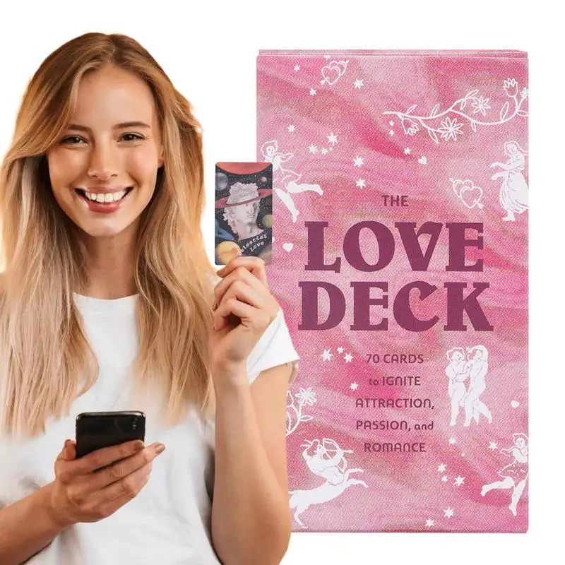 Love Oracle Cards Deck 70X Tarot Decks Love Cards Fate Divination Tarot Set Beginner Tarot Fortune Telling Game Family Game