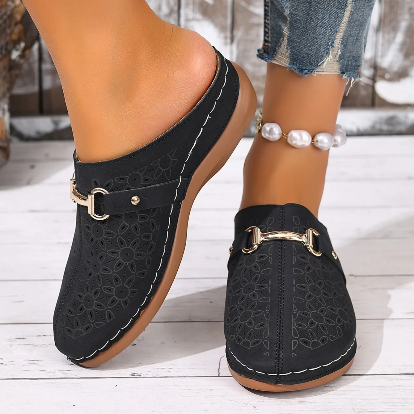 Damen-Halbschuhe: Leichte, modische Outdoor-Watschuhe für Mütter mittleren Alters – Sommer-Sandalen für Frauen – Detail 15