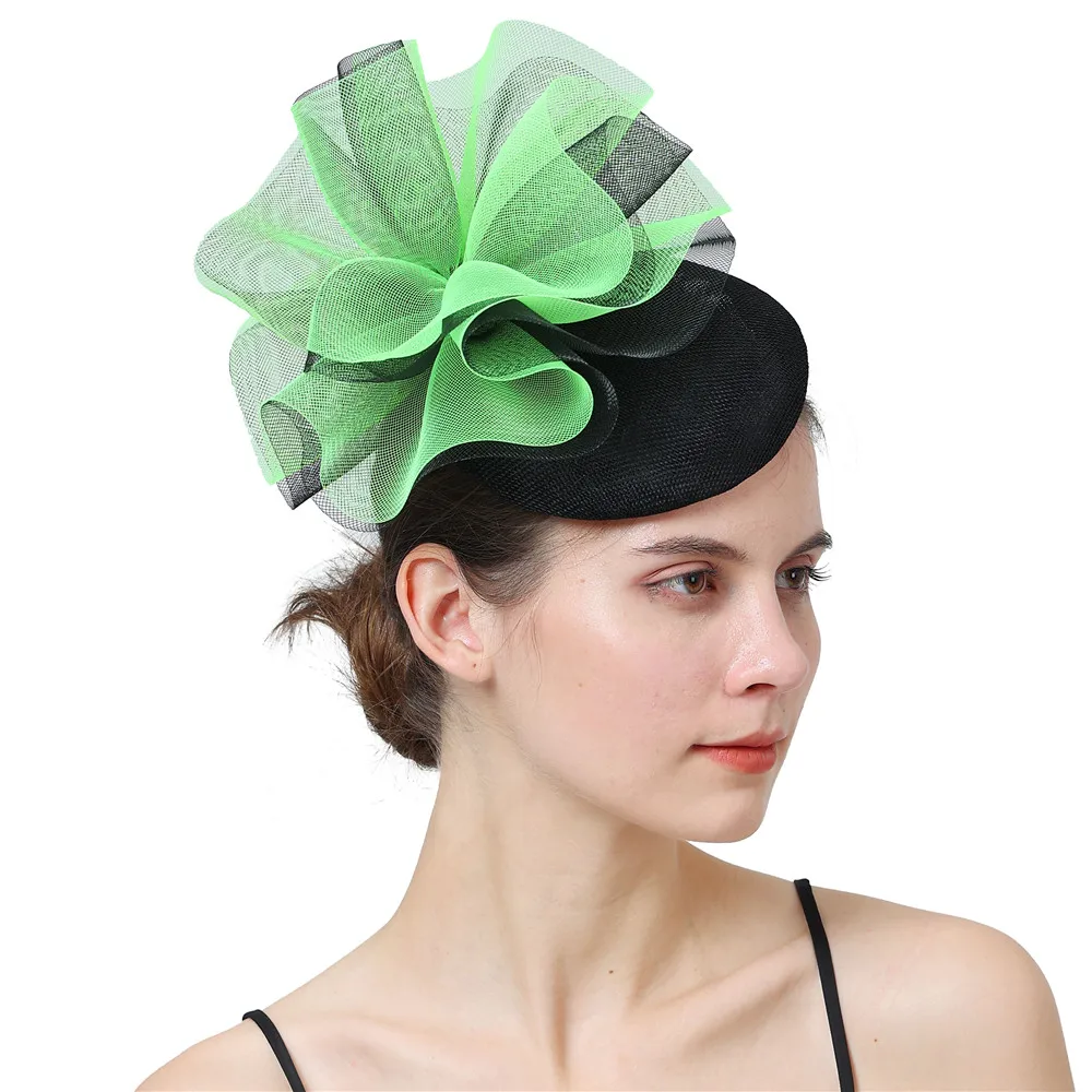 

Women Chic Fascinator Hat Hair Clip Cocktail Wedding Party Church Headpiece Fashion Headwear Feather Hair Accessories Bride
