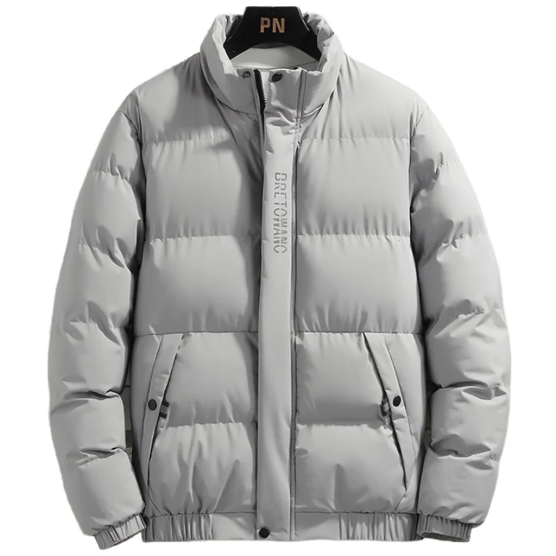 Inverno masculino para baixo jaqueta acolchoada moda casual bonito à prova de frio casaco de carga gola engrossado quente amassado jaqueta