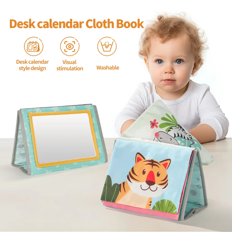 Illuminazione del bambino, Puzzle e calendario per la prima educazione Baby Head Up Practice Training, libro di stoffa a strappo