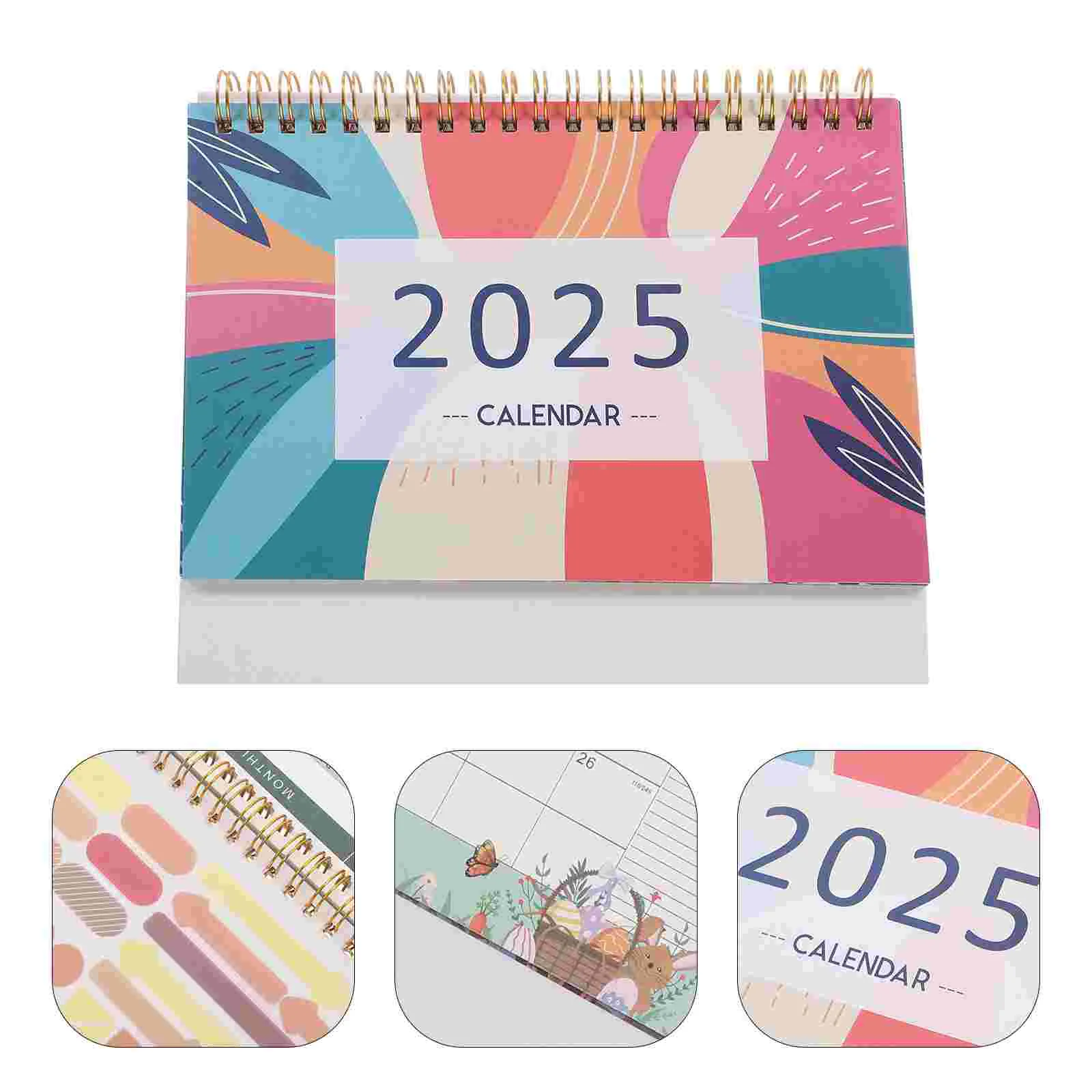 2025 calendário mesa suporte ano planejador estilo ocidental calendários ferro papel acadêmico flip