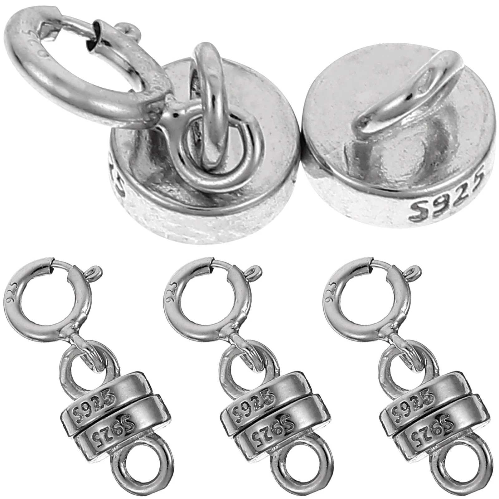 

Sterling Silver Magnetic Clasps Necklace Extenders Durable Bracelet Chains Pure Silver Extension Jewelry Making