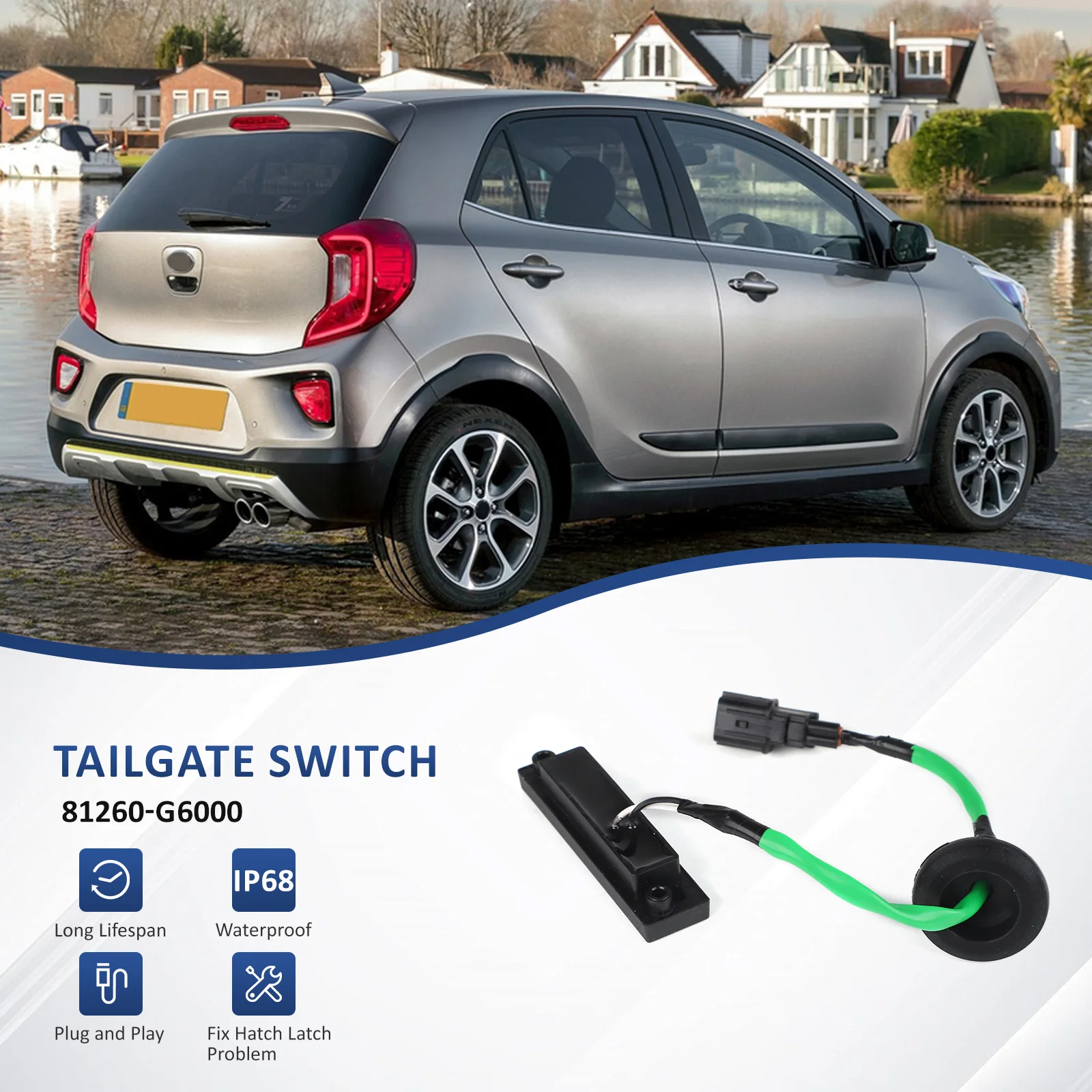 Tailgate Trunk Switch Handle Opening Lock Button Fits For Kia Morning for Picanto ACCENT VERNA 2017-2023 81260-G6000 81260-G6010