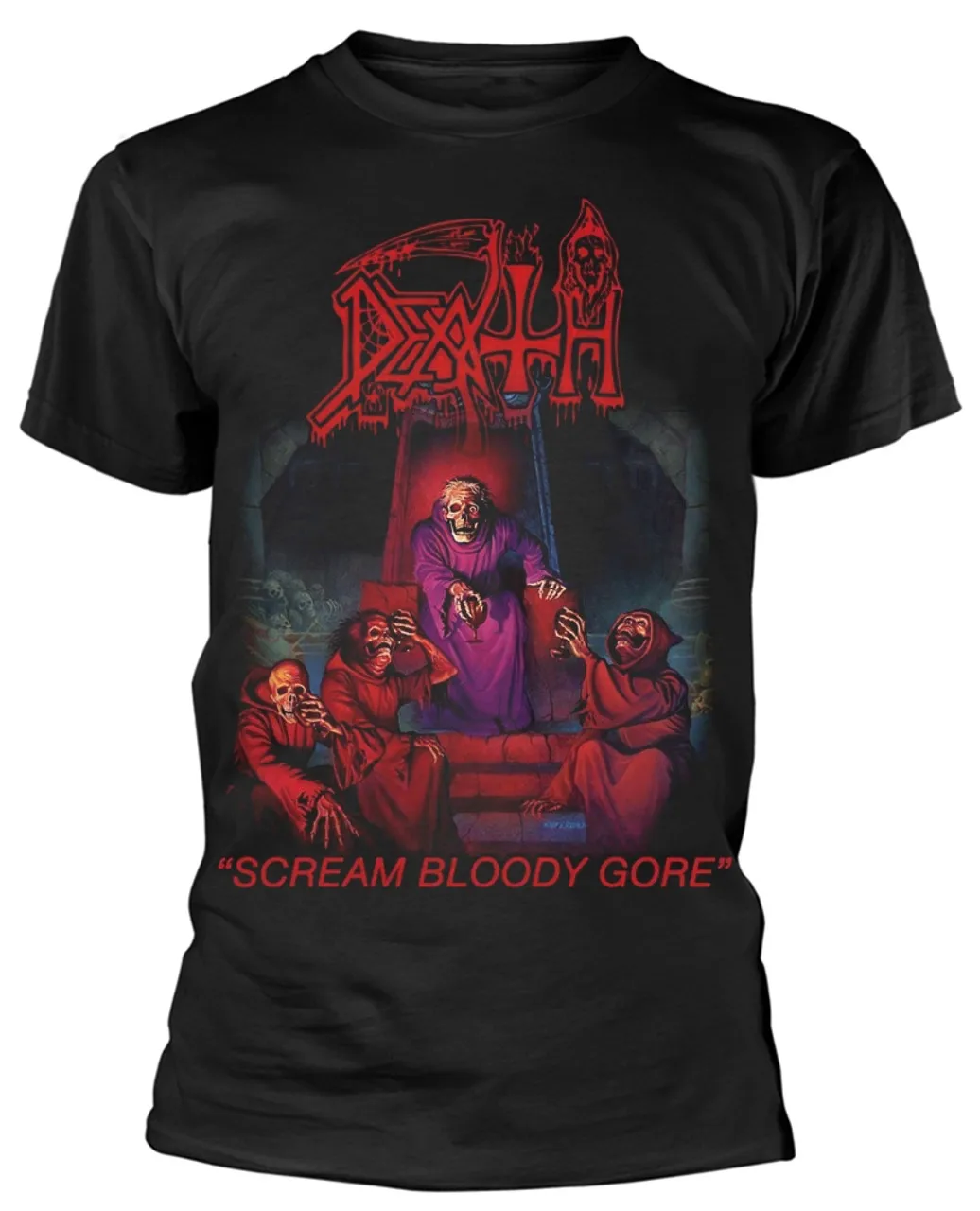 تي شيرت Death Scream Bloody Gore مطبوع عليه رسومات جرافيك للرجال والنساء فضفاض بأكمام قصيرة لملابس غير رسمية طوال العام فاخر