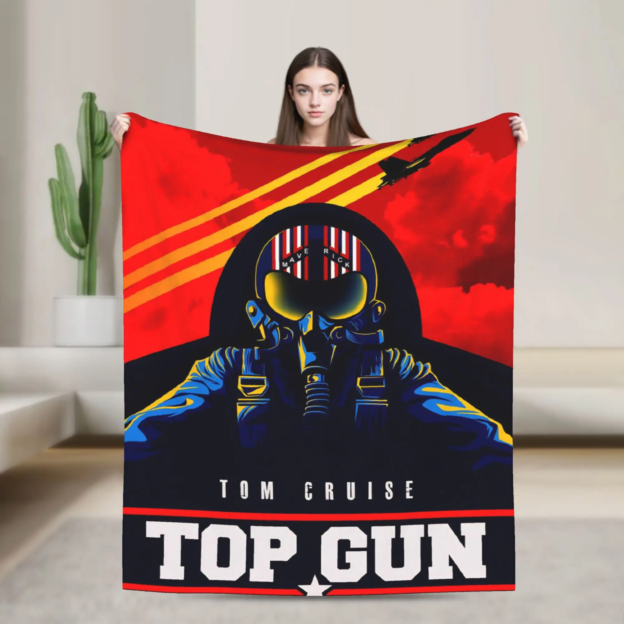 

Top Gun Sign Tom Cruise Fighter Flannel Blanket Soft Warm Throw Blanket for Home Decor Airplane Travel Bedspread Sofa Bed Cover