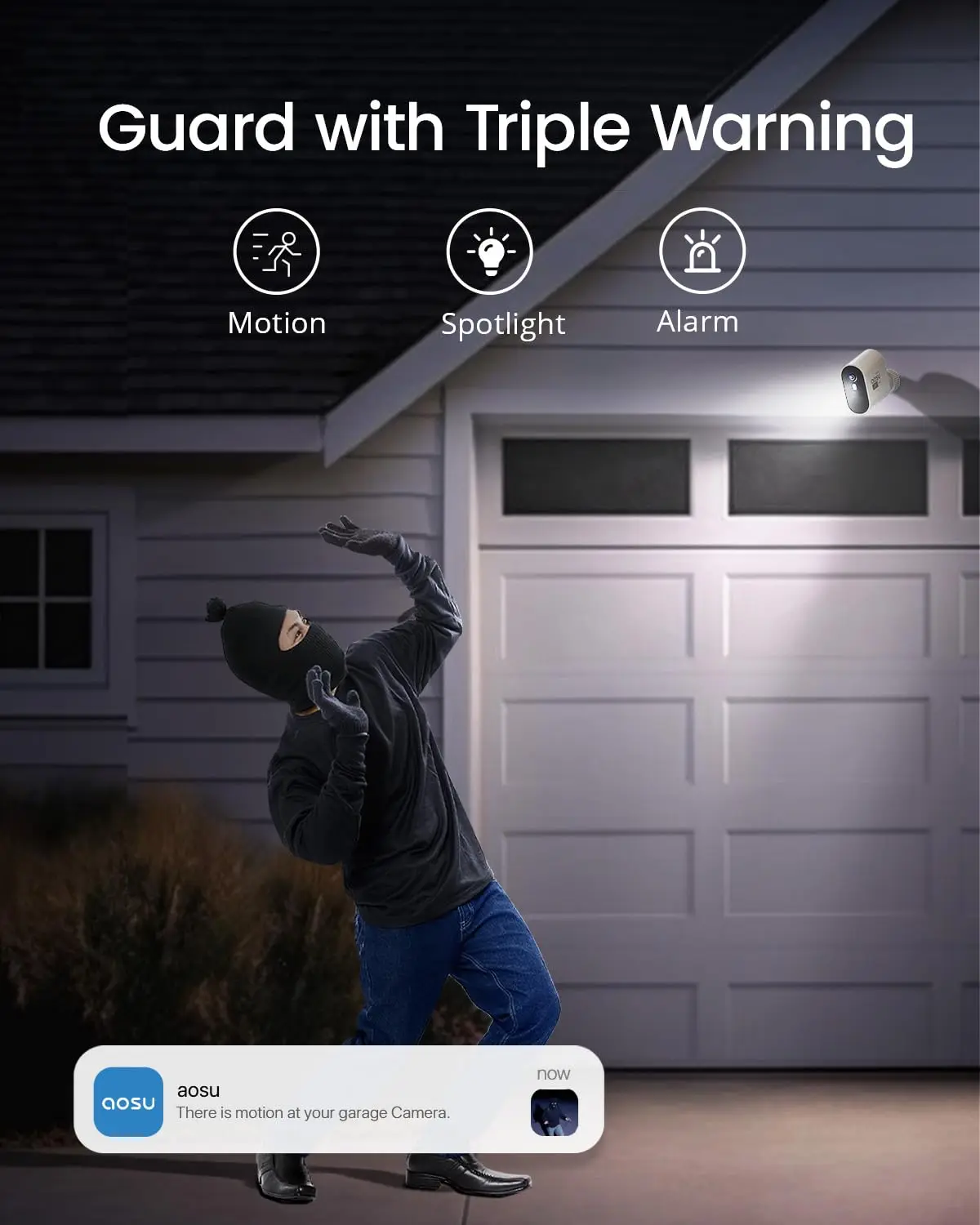 AOSU 5MP 4 Cam Kit نظام الكاميرا الشمسية اللاسلكية في الهواء الطلق واي فاي كاميرا الأمن الشمسية مجموعة اللون للرؤية الليلية 2-Way Talk