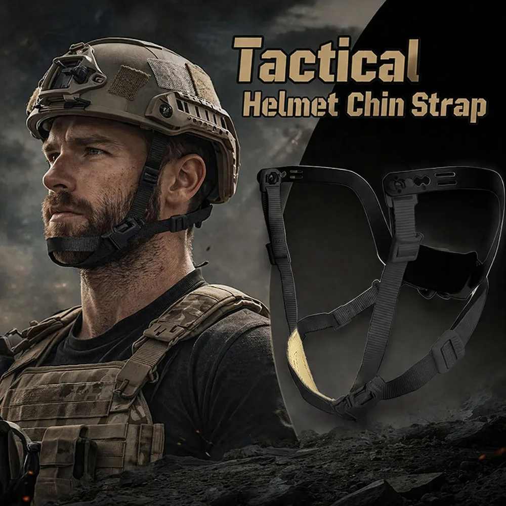 

Tactical Helmet Chin Strap With Quick Release Buckle Adjustable Helmet Lanyard Outdoor Gear Accessory For FMA FAST SF Series