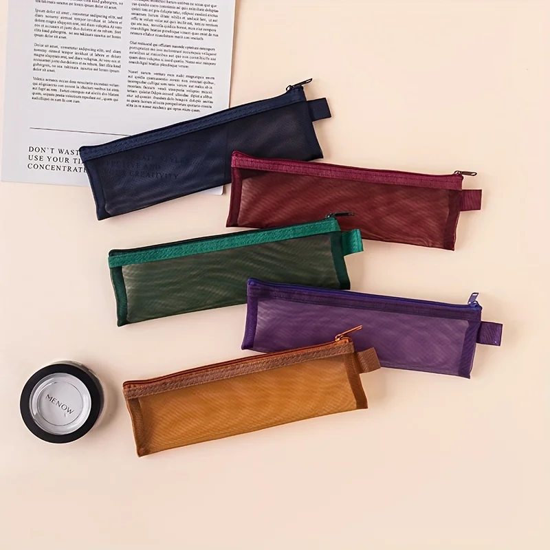 Nylon-Mesh-Make-up-Pinsel-Organizer, transparent, sichtbar, große Kapazität, tragbar, für Lippenstift, Augenbrauenstifte, Reiseaufbewahrung