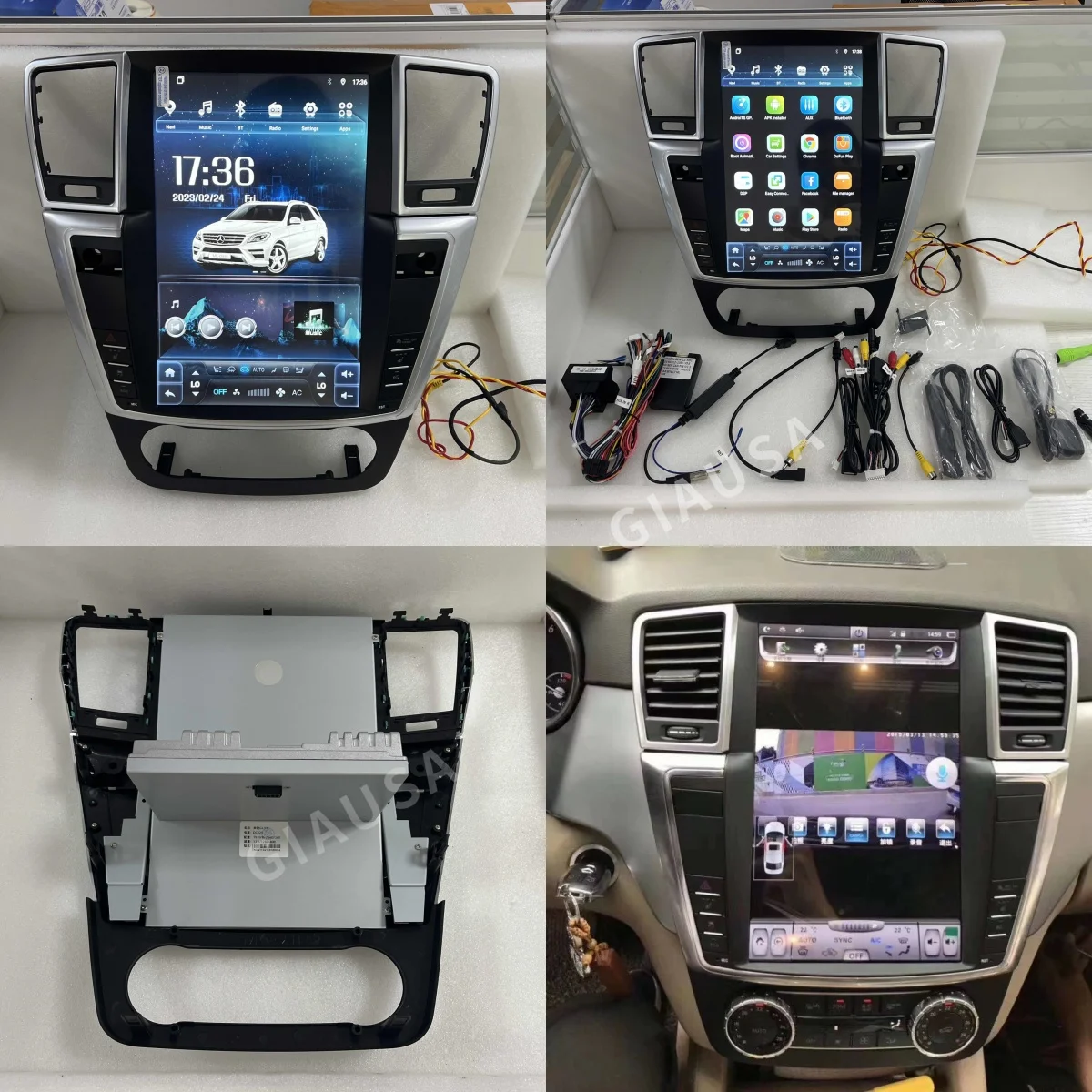 Android For Mercedes Benz GL ML W166 X166 2012 - 2015 Car Multimedia Audio Radio Player Stereo GPS Navi Head Unit Carplay 1 Din