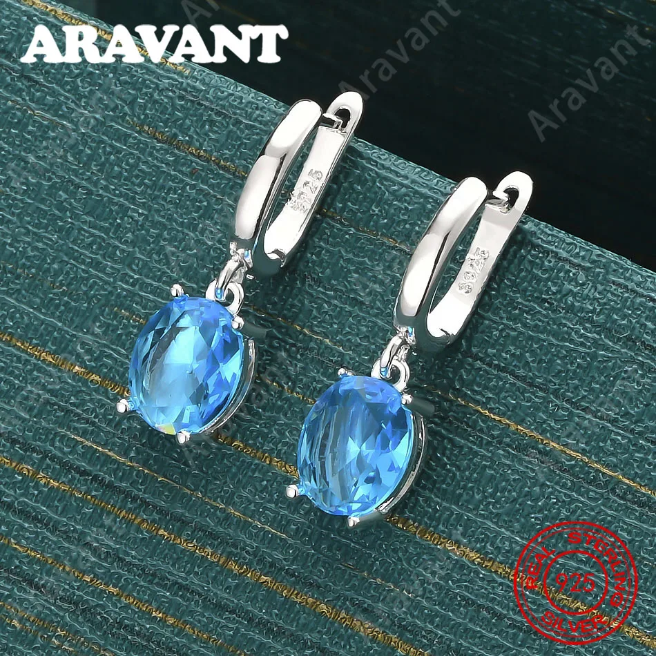 925 Sterling Silver Five-Color Round Zircon Earrings For Women, Commuter Accessories, Christmas Gifts, Jewelry