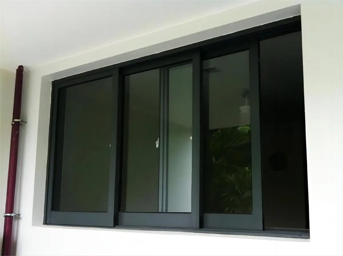 

Sixinalu Wind Resistance Double Tempered Glass Brown Black Color Sliding Windows Aluminum Soundproof Sliding Kitchen Window