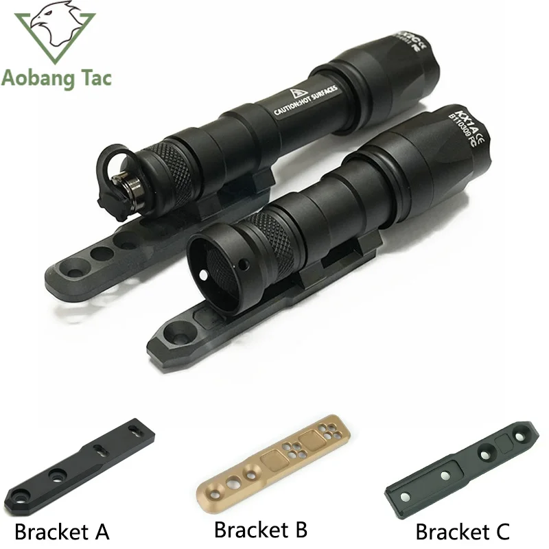 Surefi M300C M600C Tactical Flashlight AR15 Hunting Lamp Airsoft Equipment with M-system Installation Bracket M300 M600 Torch Set