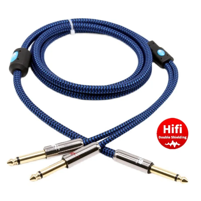 

1/4 Inch TS Mono Jack 6.35mm to Dual 1/4'' Male Hifi Audio Cable Mixer Sound Console Guitar Amplifier Y Splitter Shielded Cords