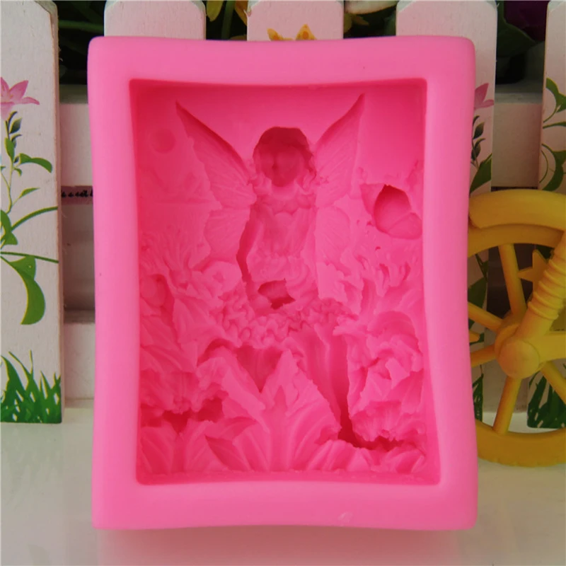 DIY gumpaste flowers Cake Decorating Mold Angel sitting on a flower and butterfly Fondant Mold Silicone Sugar mold Craft Molds