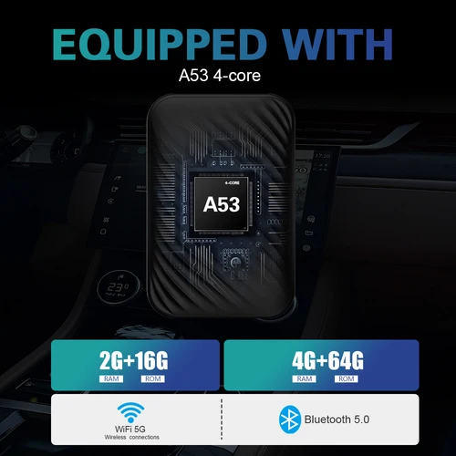 Imagen 2 del producto BYLITU Android Ai Box cableado a adaptador CarPlay inalámbrico Dongle inalámbrico Android Auto para reproductor de vídeo Multimedia Universal para coche