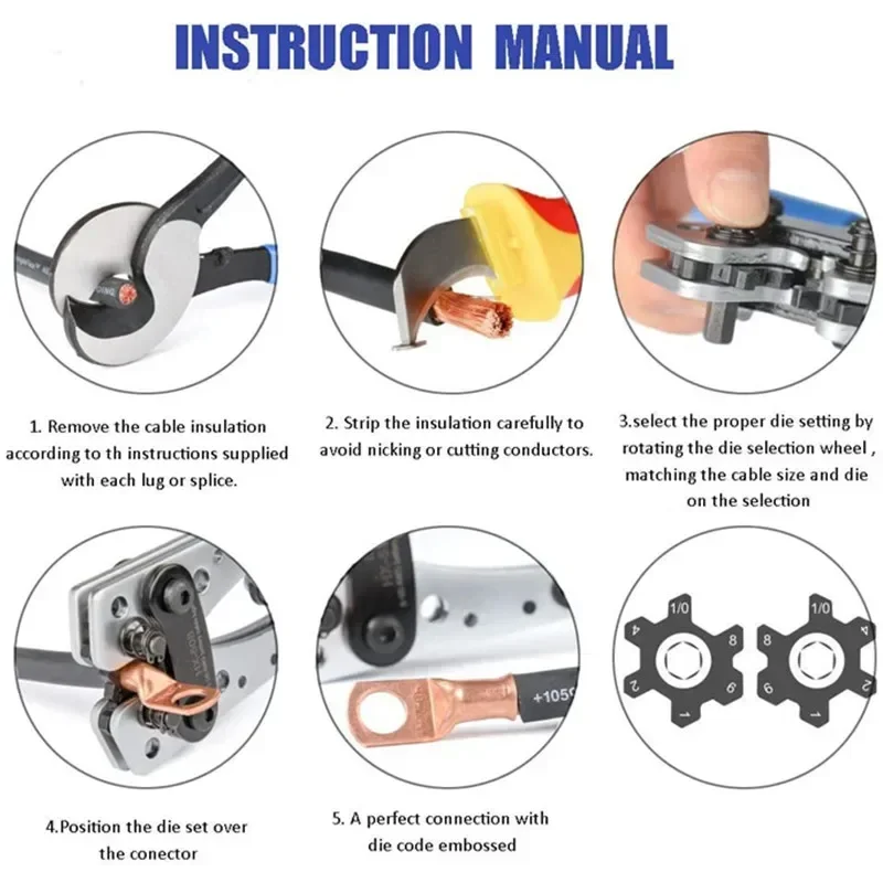 60PCS SC Type Wire Nose Terminal + 1pc HX-50B Crimper Plier Tinned Copper Lug Crimp Terminals Cable Connectors - view 6