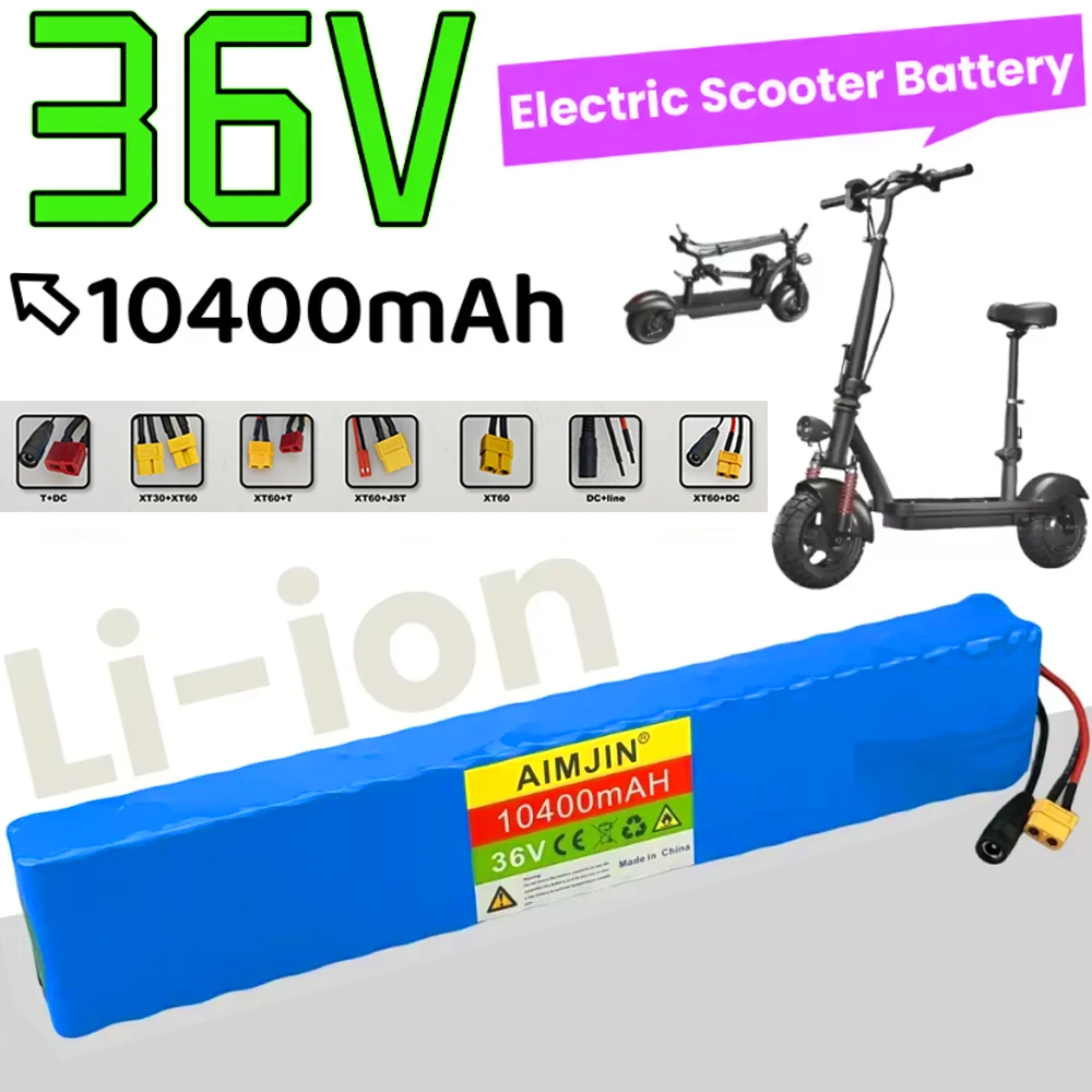 

36V 10.4Ah Lithium-ion 10S4P 18650 Battery Pack 600W, 30A, Suitable for Bicycles, Cars, and Electric Scooters,with Built-in BMS