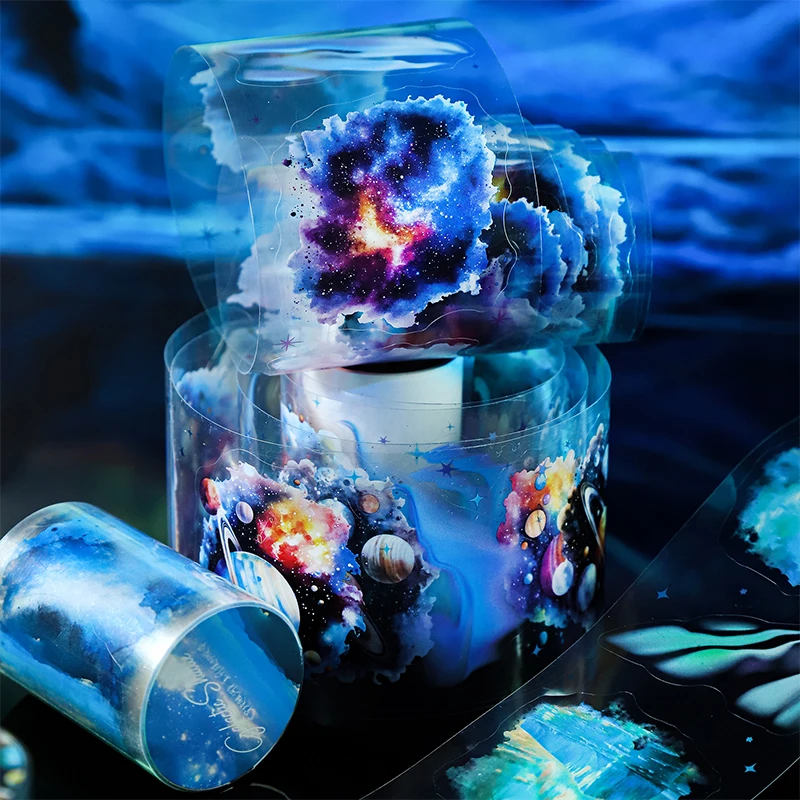 60mm * 2m Galactic Planet PET Nastri Creatività Scrapbooking Conto a mano Adesivo fatto a mano Fai da te Spazzatura Diario Forniture artigianali