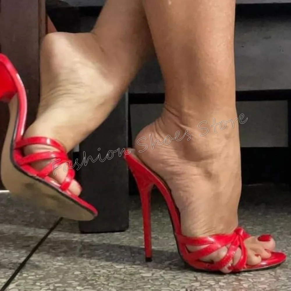 Red Cross Strap Open Toe Slippers Sexy Stilettos High Heels High Heel Shoes for Women Heels Party Shoes 2024 Zapatos Para Mujere