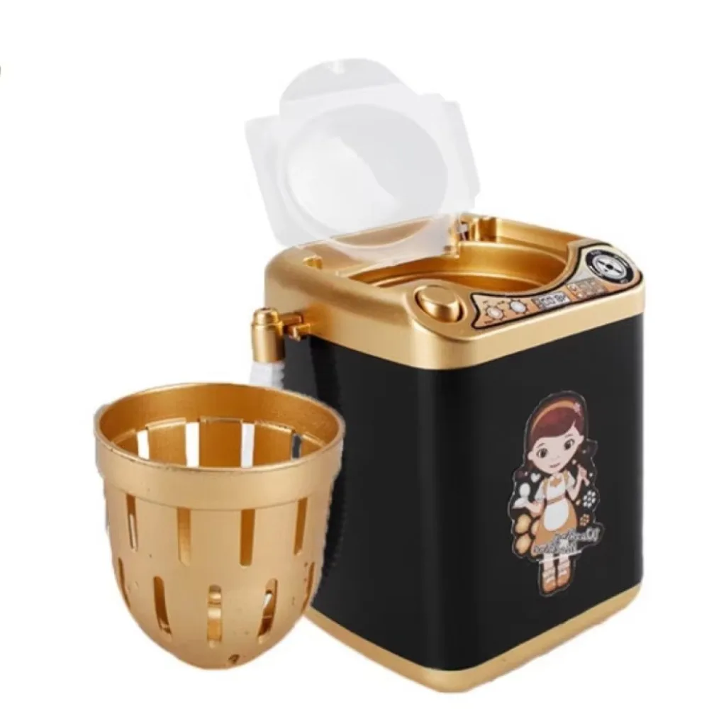 

Игрушечная мини-стиральная машина с имитацией работы, портативная, розовая, с подсветкой и функцией электрической сушки