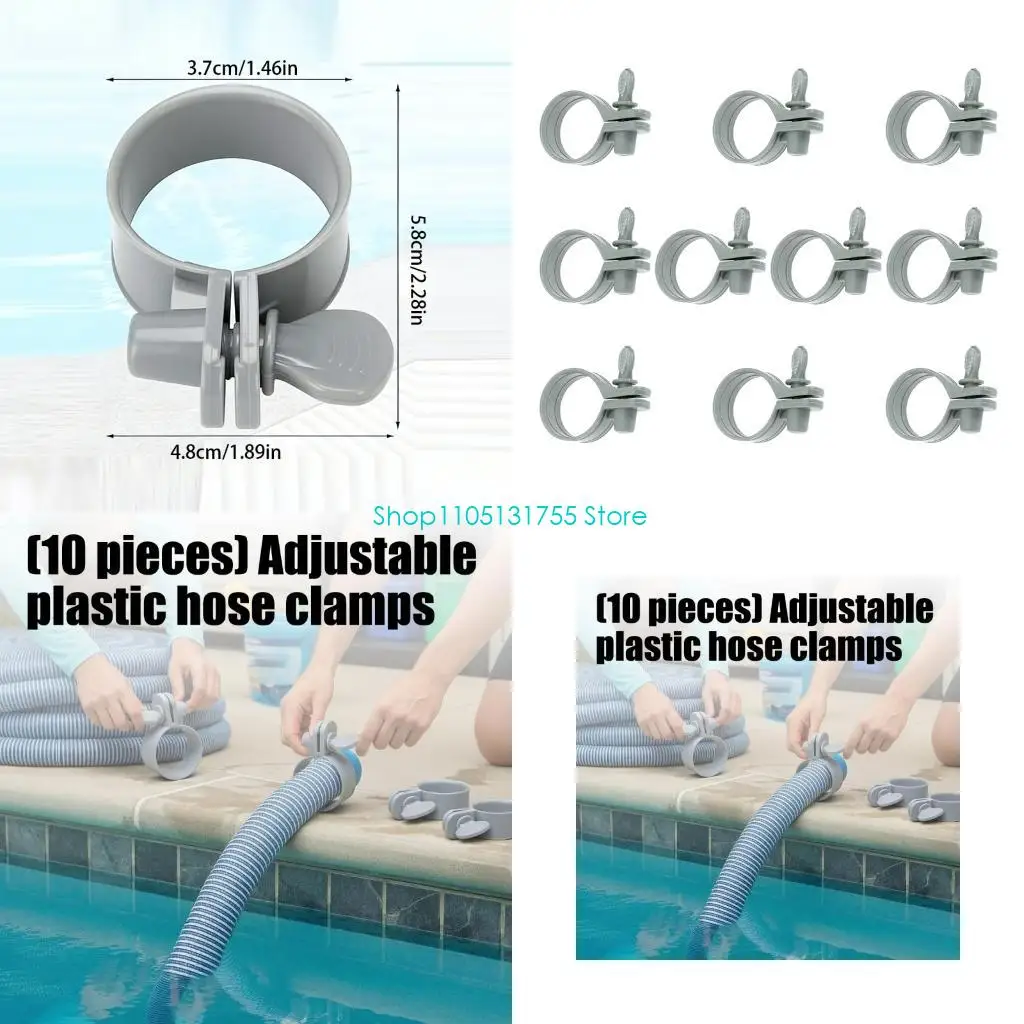 K0EF Adjustable Hose Clamp For Pool and Diving Rustproof Quick Setups Ground Pool