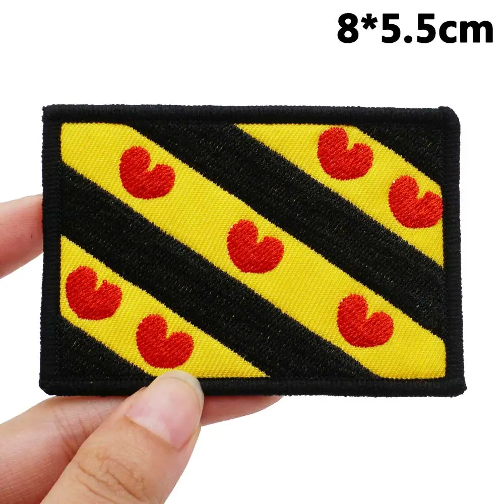 Flag of Belgium Tactical Embroidery Patches with Hook and Loop Backing for Backpacks Clothing military Accessories