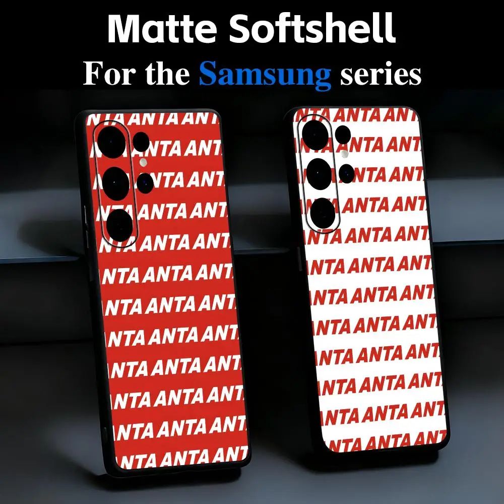 Fashion Cool Sport Anta Phone Case For Samsung Galaxy S26 S25 S24 S23 S22 S21 Plus Ultra Fold A Soft Black