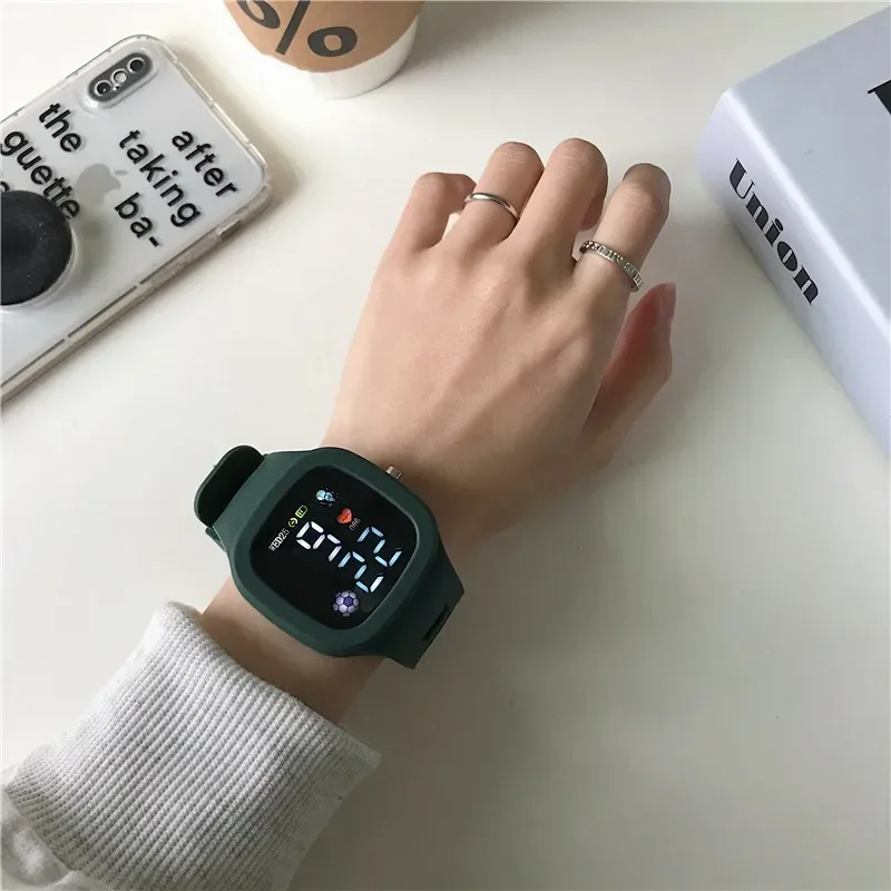 Cat-Ear Kids Watch with Bracelet Waterproof Digital Watch LED Sports Electronic Wristwatch for Girls Boys Students Children Gift