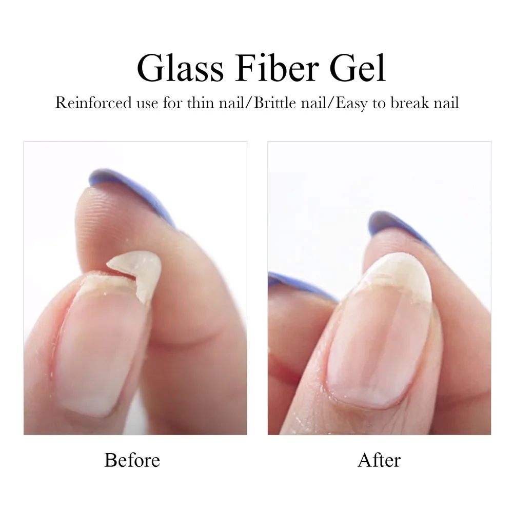 CANNI Fiber Glass Repair Gel Semi Transparents Milky White UV Construction Gel Soak Off Self Leveling Builder Nail Gel Polish
