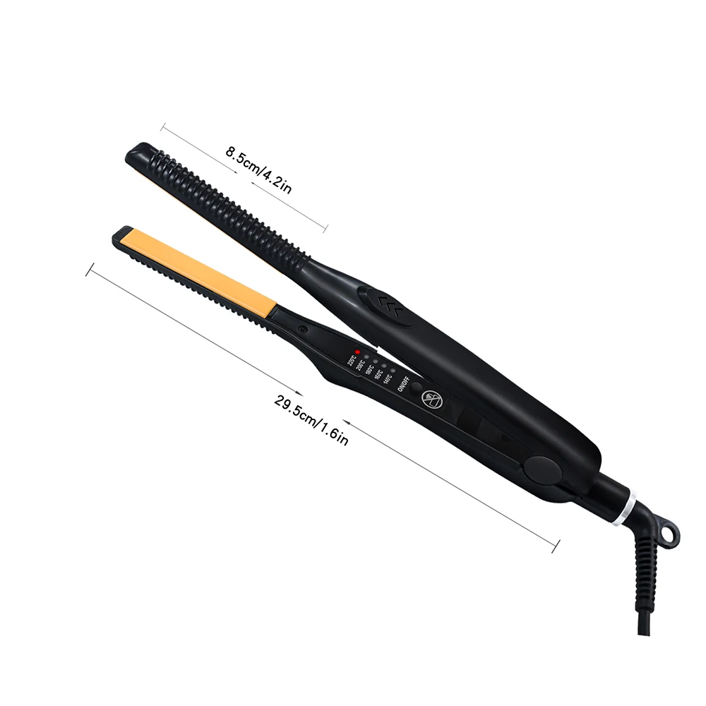 Cerâmica alisador de cabelo e encrespador, 2 em 1, pequena Flat Iron, cabelo Crimper, ondulação, cabelo curto alisamento, Curling Styling Ferramenta