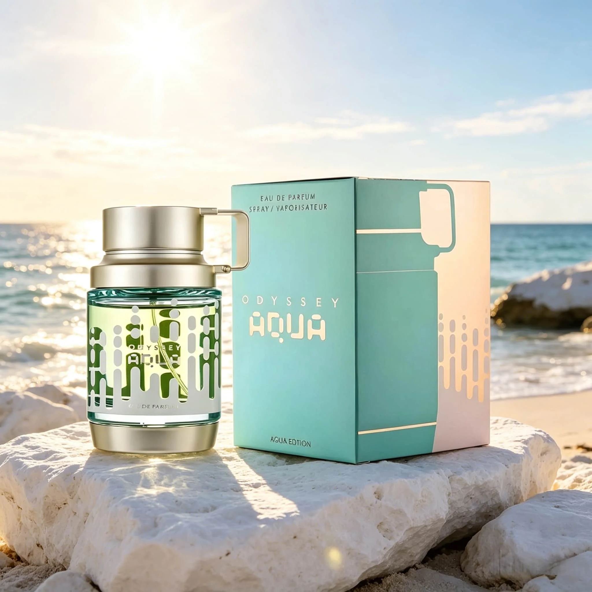 Armaf Odyssey Aqua EDP | Kettle-shaped bottle, bright aquatic-citrus notes, summery masculine vibe