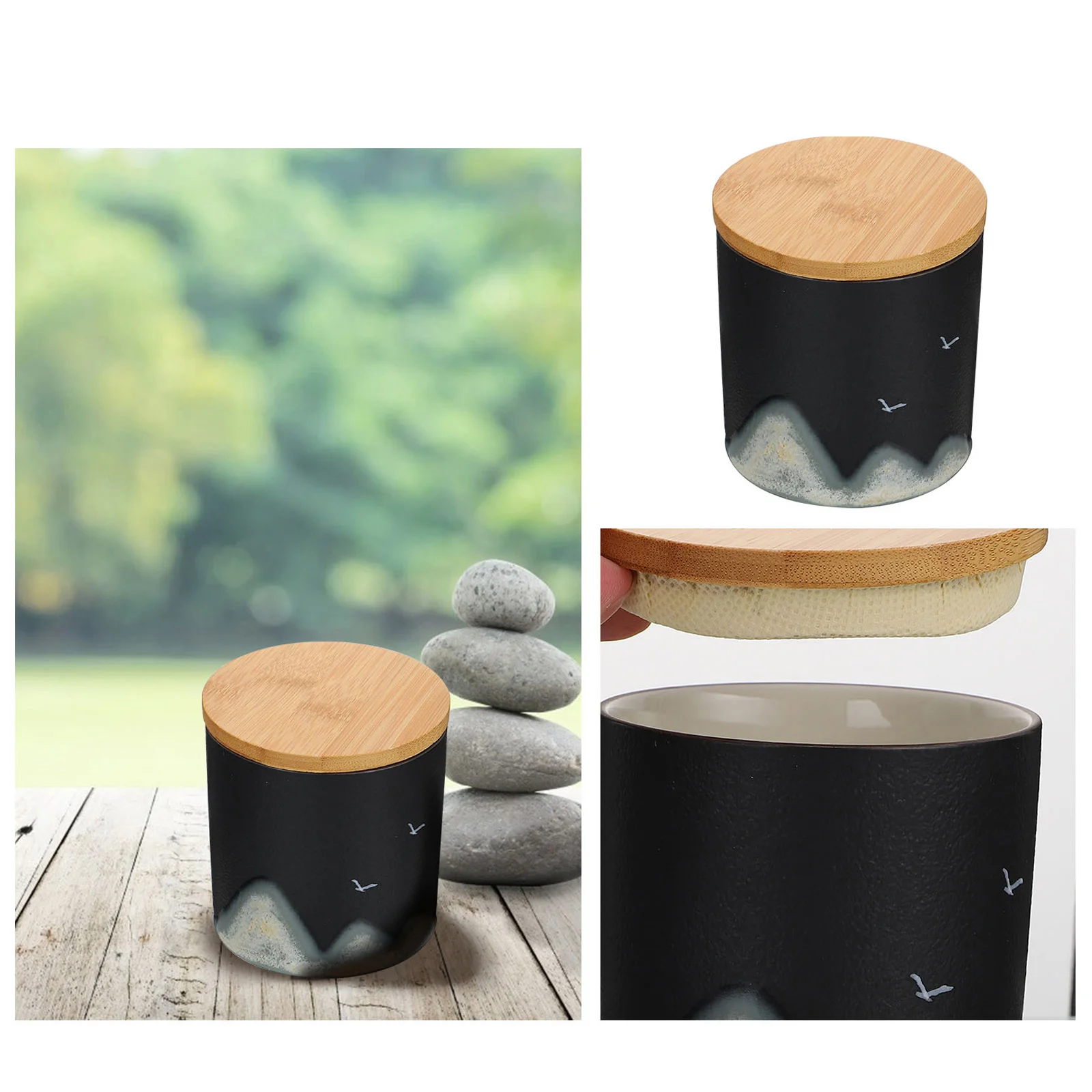 

Airtight Storage Jar 1PC Smooth Black Container for Loose Leaf Green Black Tea Spices Sealing Lid Canister Dry Food Safe Jar